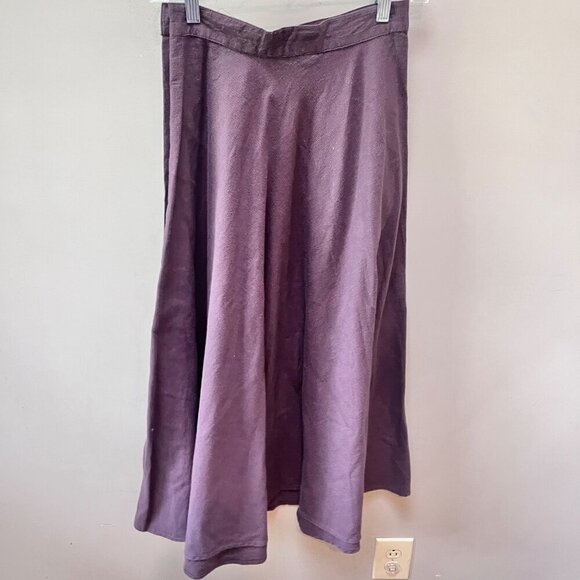 Vintage Banana Republic Womens A-Line Button-Down Skirt Size M 100% Cotton Purpl - Picture 1 of 6